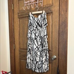 Black and White Ruffled Skirt